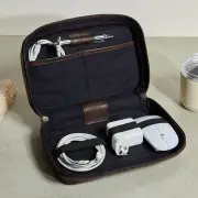 Personalised Leather Travel Tech Case