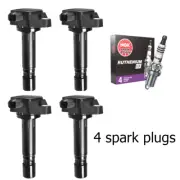 4 Ignition Coil & 4x NGK Ruthenium Spark Plug Fit 2006-2011 Honda Civic UF582