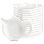 Set of 12 Teapot Shaped Tea Bag Holder, Ceramic Tea Bag Coaster for Used Tea