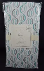 Pottery barn Baby Kids Turquoise Harper Geo Print Fitted Sheet Crib #106