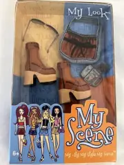 New 2002 My Scene My Look Barbie Fashion Accessory Boots Purse Camera sunglasses