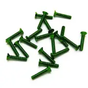 20pcs M3x16mm Countersunk Screws Anodized 6063 Aluminum Hex Socket (Green)