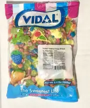 Vidal Gummy Tropical Frogs Filled Bulk Gummy Candy 2.2 Lb 1000grams 1 kilo Bag