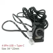 Dual USB Port Panel Interface Extension Cable Adapter For Car Android Navigation (for: Daihatsu)