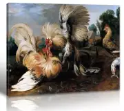 12"×16" Framed Rooster Wall Art Oil Painting - Farmhouse 12"x16" Henhouse