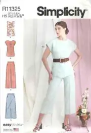 SIMPLICITY R11325 MISSES 6-14 TOP, JACKET, PANTS SEWING PATTERN