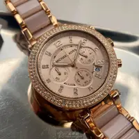 在飛比找ETMall東森購物網優惠-MK 邁克科爾斯女錶 40mm 玫瑰金圓形精鋼錶殼 玫瑰金色
