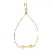 14k Yellow Gold Adjustable Arrow Charm Bolo Bracelet, 9.25"