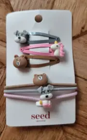 Seed Heritage - Girls Dog/Bear/Unicorn Hair Clips & Ties - 6 pack RRP $14.95