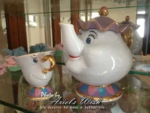 日本東京迪士尼代購專區Disney美女與野獸貝兒Bella阿奇杯茶壺媽媽茶煲太太-日本製-售阿奇杯一個