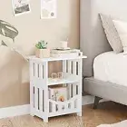 Modern Small Bedside Table Mini Nightstand Furniture Storage Shelf Living Room