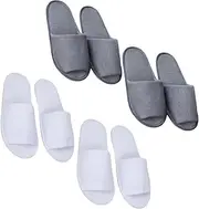 NOLITOY Men's Folding Slippers 4 Pairs Travel Slippers Open Toe for Hotel Spa Airline Home Use