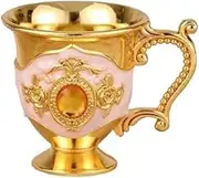 Brass Goblet,Chalice, 1 Pcs Drinking Glass Cup Cocktail Cup Blenders for Kitchen Reusable Tea Cup Brass Wine Goblet Sake Cup Mug(Pink)