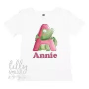 A Is For Alligator Personalised T-Shirt For Girls, Personalised Gift For Girls,