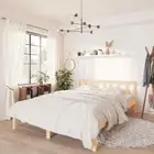 vidaXL Bed Frame Solid Wood Pine 153x203 cm Queen Size