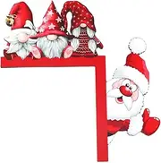 Christmas Door Corner Frame Decorations, Cute Corner Decoration Frame Sign Wooden Santa Gnome Decor, Funny Festival Ornament Door Decoration for Dorms Living Rooms Homes Bedrooms Borato
