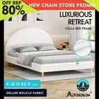 ALFORDSON Bed Frame Queen Double King Single Mattress Base Platform White Boucle