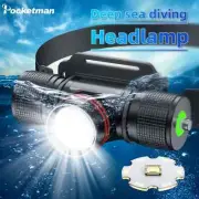 LED Dive Headlight High Lumen IPX8 White Light High Power Head Flashlight 100M
