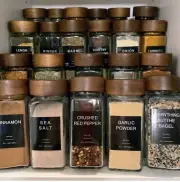 4oz Glass Spice Jars Set With Bamboo Lids, Kitchen Empty Spice Jars 12pcs