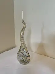 HAND BLOWN GLASS SCULPTURE 19, DIRWOOD, GREEN, YELLOW, PURPLE - BEAUTIFUL!