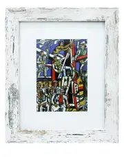 Moldura para foto 8x10 branco - estilo grÃ£o de madeira
