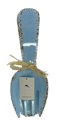 Tommy Bahama Rustic Crackle Melamine Light Blue Salad Serving Set Fork & Spoon