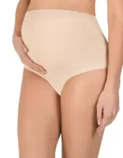 Natori Bliss Perfection Maternity Full Panel Brief Underwear Beige Size S 5360