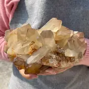 4.3LB Natural Smoky Citrine Quartz Cluster Crystal Mineral Point Healing G5131