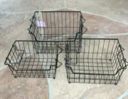 Set of 3 Stackable Metal Wire Storage Basket - Lavender & Rose - NEW