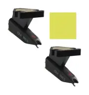 Ortofon OM Pro S DJ Cartridges (2 Pack) Bundle with Liquid Audio Polishing Cl...