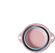 Collapsible Wash Basin Foldable Design Portable Durable Glossy Surface Wear Resistant Wash Basin(Pink)