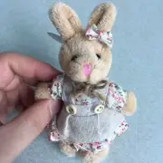 2 PCS Plush Bear/Rabbit Keychains Stuffed Animals Ornaments Pendant Plush Dolls