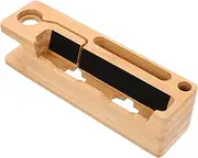 Holibanna Wood Phone Docking Station Multi Compartment Organizer for Desk Durable Stand for Mobile Phones Watches Cable Groove for Convenient Charging