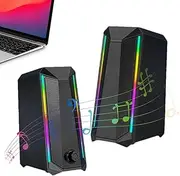 Monitor Speakers | RGB Desktop Speakers | Enhanced Sound, Super Loud Volume USB Powered RGB PC Speakers for Laptop, Computer, Music, Videos, Notebooks
