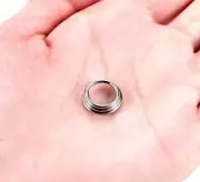 16G Titanium Triple Layer Stack Hoop Hinged Clicker Septum Nose Nostril Ring Ear