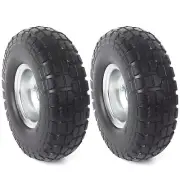 -Pack 4.10/3.50-4″ Tire and Wheel Flat Free - 10″ Solid Rubber Tire