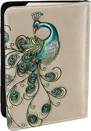 [JEJEA] Peacock Print Travel Organizer Credit Cards Case Passport BookPassport Holder Cover Wallet forTraveling,, Black, One Size
