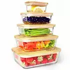 Glass Containers With Bamboo Lids Meal Prep Glass Containers Glass Food Storage