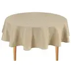 Round Linen Tablecloth 50 Inch - Wrinkle and Stain Resistant Washable Polyest...