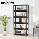 ZUNI 5-Tier Display Cabinet Storage Flip-Top Shelves Bookcase Stand Rack Black
