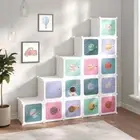vidaXL Cube Storage Cabinet for Kids with 15 Cubes White PP BBT