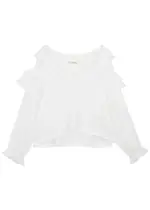 Free People Ruffled Linen top - Ivory - XL XL