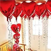 Foil Balloons,LOVE Heart Shape Helium Valentines Wedding Birthday Party Decorations,Approx,45cm,10 pieces (Red)