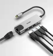 DLINK USB hub DUB-M520, 5 ports, with HDMI/Ethernet and Power Delivery, Gray
