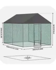 6M Spacious Chicken Coop Run Large Metal Walk In Pet Cage Heavy Duty Hen House