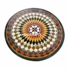 Round 36" Black Marble Coffee Console Table Top For Tuesday Giving Decor