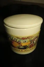 JAMS/CHUTNEYS ~ BENDIGO POTTERY ~ CONTAINER ~ Lidded VINTAGE Style ~