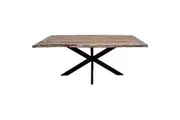 Divano Lantana Dining Table 180cm Live Edge Solid Acacia Timber Wood Metal Leg -Natural