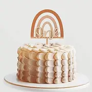 Boho Rainbow Cake Topper Wood One Birthday Topper - Boy Girl 1st Birthday Cake Topper - First Birthday Decor Cake Smash (BOHO ONE CT)