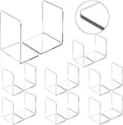 16 Pcs Book Ends Clear Acrylic Bookends for Shelves Heavy Duty Book End L Shaped Dividers Book Stopper for School Library Home Movies CDs File
